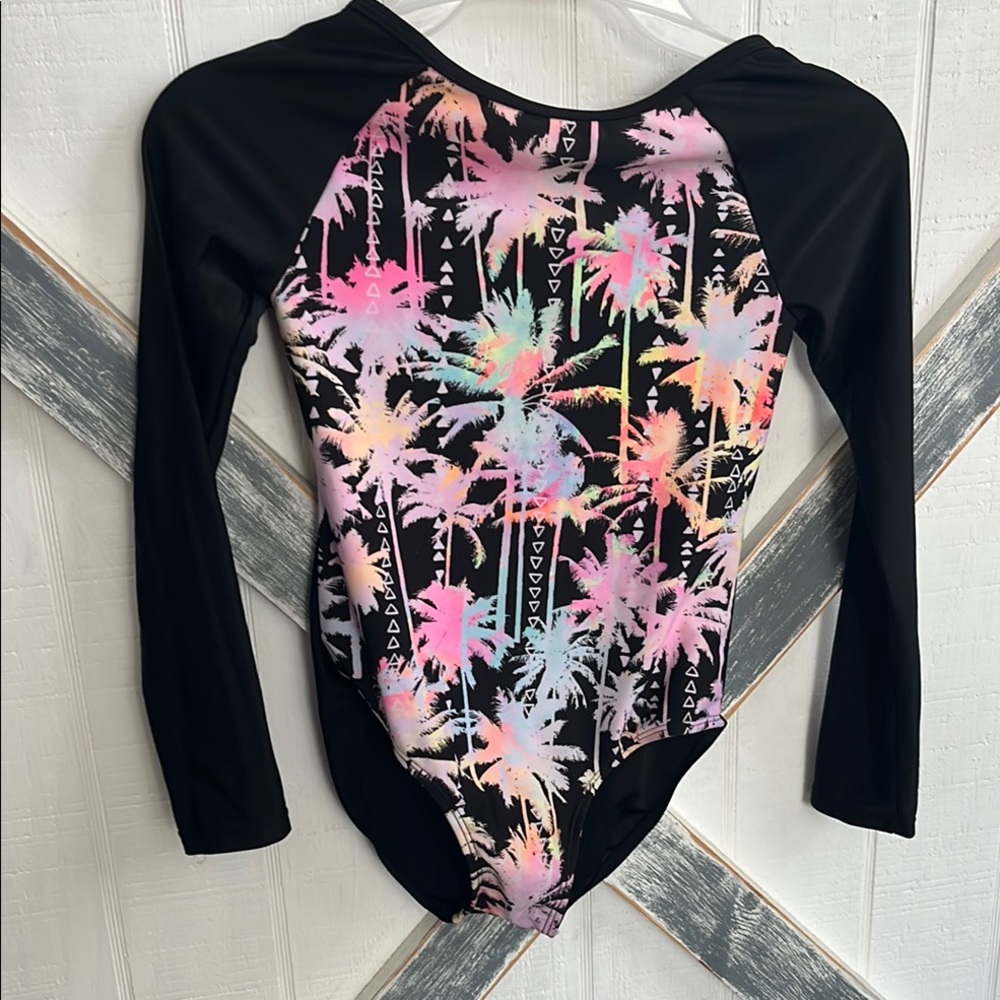 art class Kids Long Sleeve Swim with Palm Tree Design